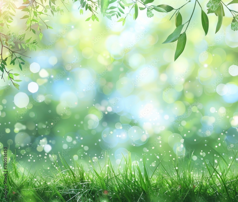 Emerald Tranquility: Sun-Kissed Leaves and Morning Dew - Generative AI Emerald Tranquility: Sun-Kissed Leaves and Morning Dew - Generative AI