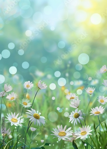 Whispers of Spring: Daisies Dancing in the Morning Light - Generative AI