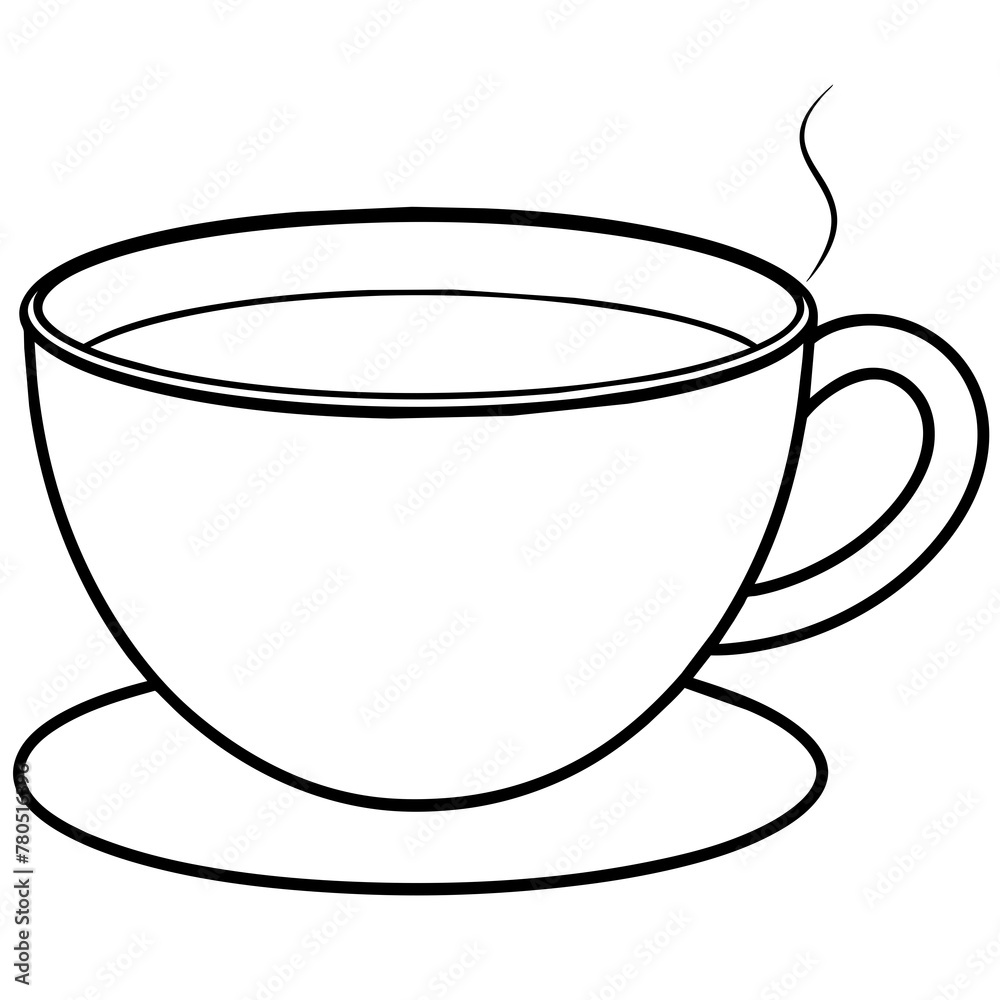 Tea with Cup Vector Illustration
