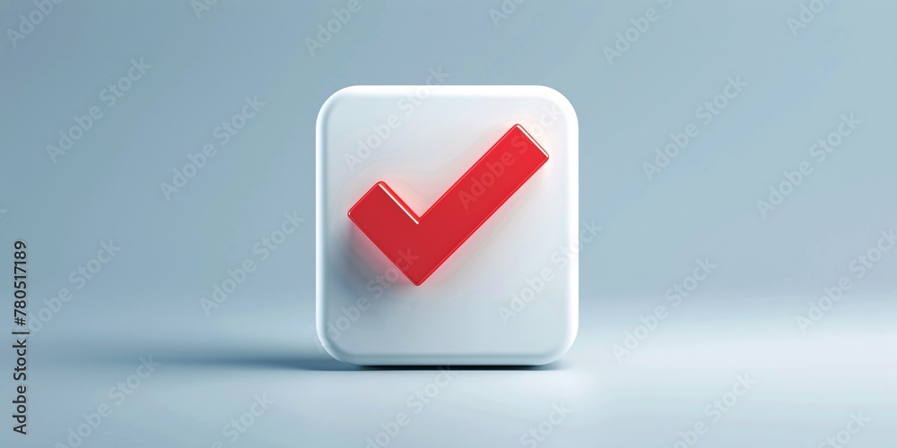 Illustration of a 3D button with a check mark. Illustration of a 3D button with a check mark.