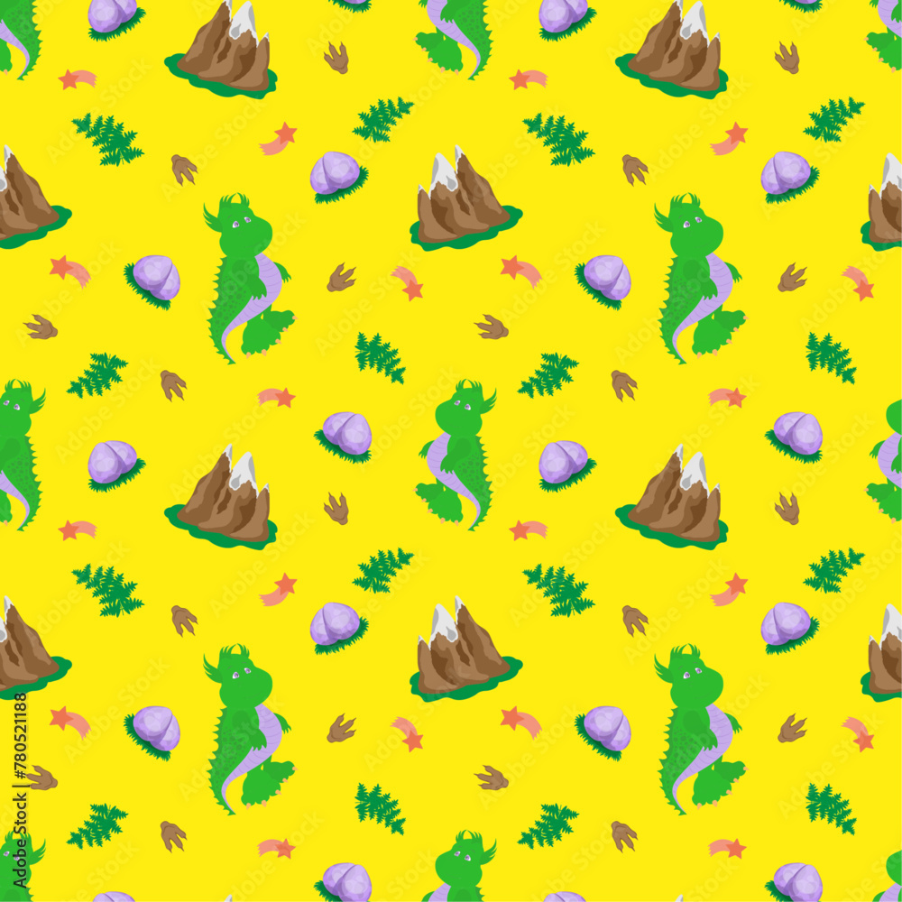 Obraz premium a child's pattern with a dinosaur