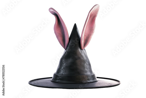 Magic Hat with Rabbit Ears On Transparent Background.