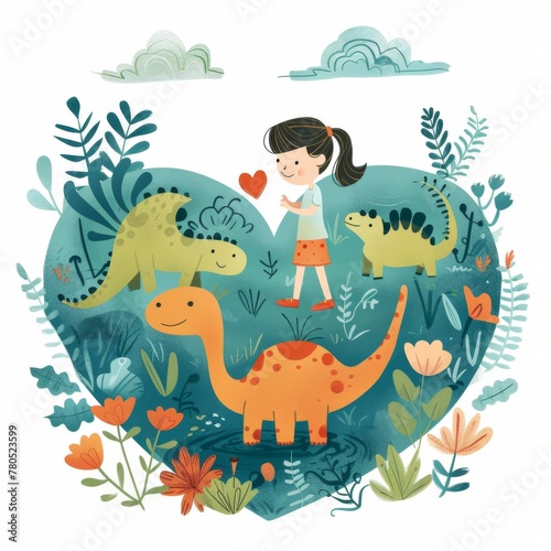 Kid print with giraffe and leaves in a round shape. Cute pajama design. Childrens background for clothes  T-shirt with print  room interior  invitation card  packaging. Vector illustration