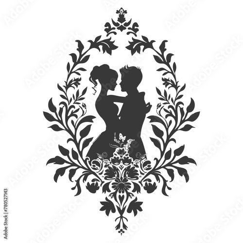 Silhouette elements of the bride and groom for wedding invitations are black only © NikahGeh