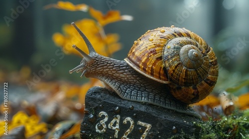 The snail creeps on cepe