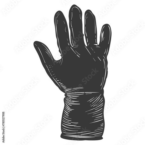 Silhouette oven glove black color only full