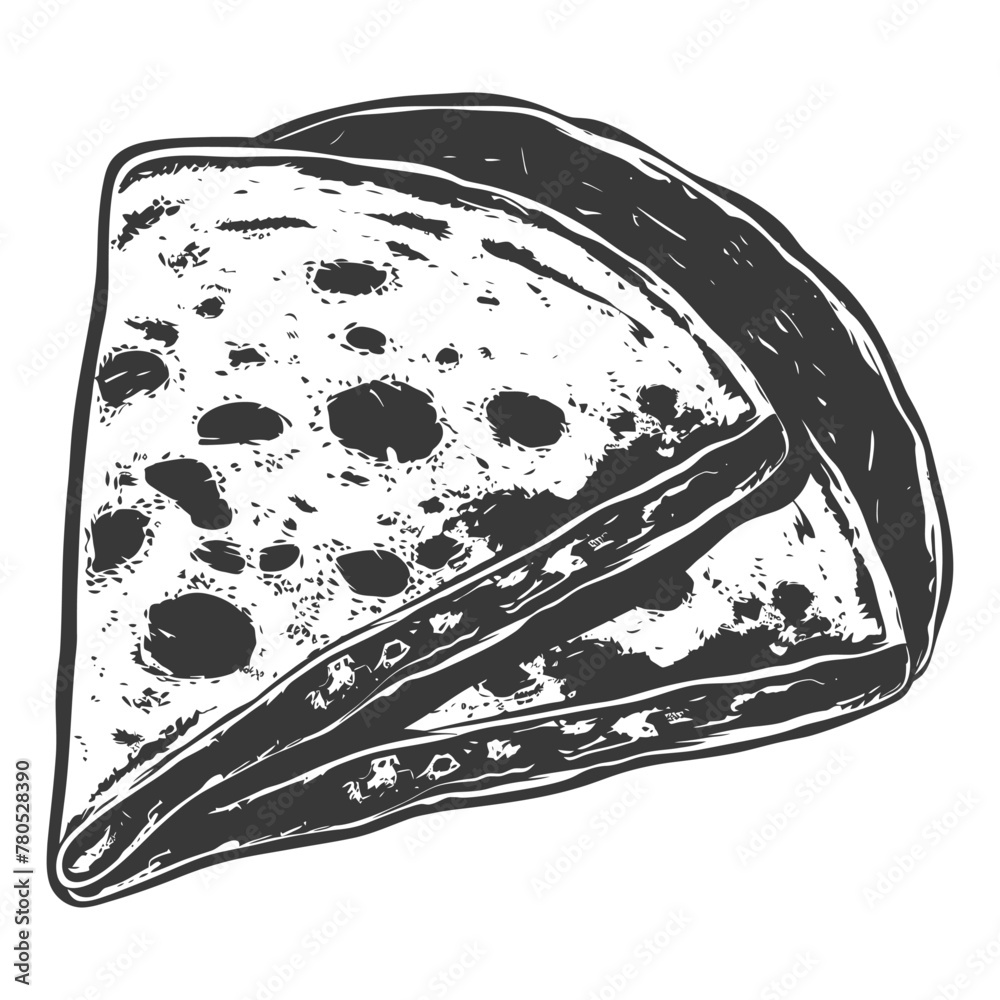 silhouette quesadilla mexican food black color only