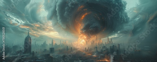 Apocalyptic City in Natural Catastrophe photo