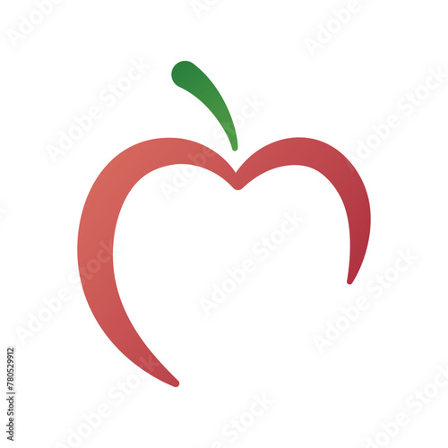 Apple Fruit Logo Gradient