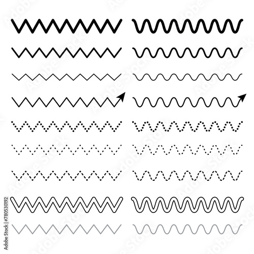 Big Set of Zigzag and Wavy Lines