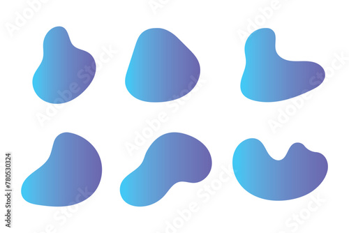 Blobs Blue Gradient Set