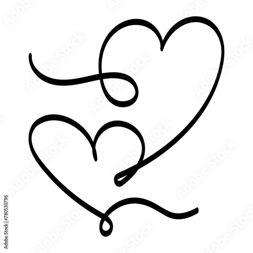 Calligraphy Double Heart 2