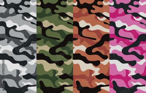 Camouflage Background Patterns Set