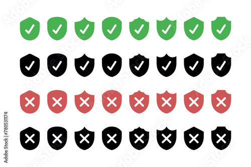 Check And Cross Shields Big Set