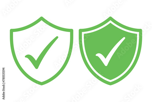 Check Mark Shield Outline And Flat photo