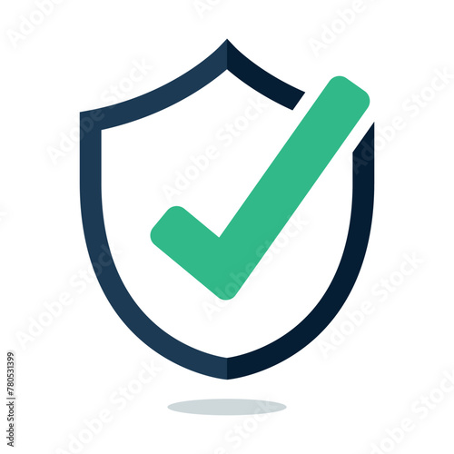 Check Mark Shield With Shadow