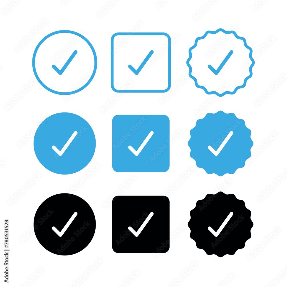 Check Marks Blue Set Check Marks Blue Set