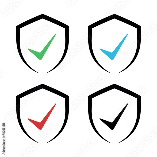Check Mark With Sharp Split Shield Set