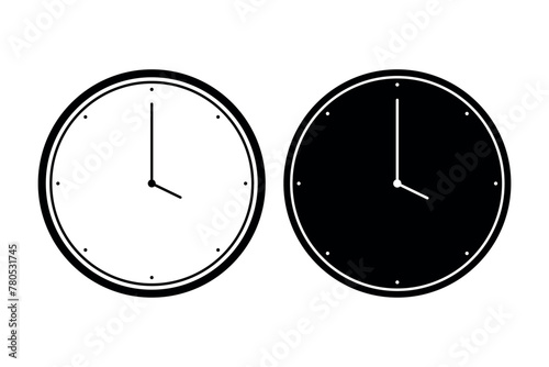 Clock Basic In Outline And Glyph