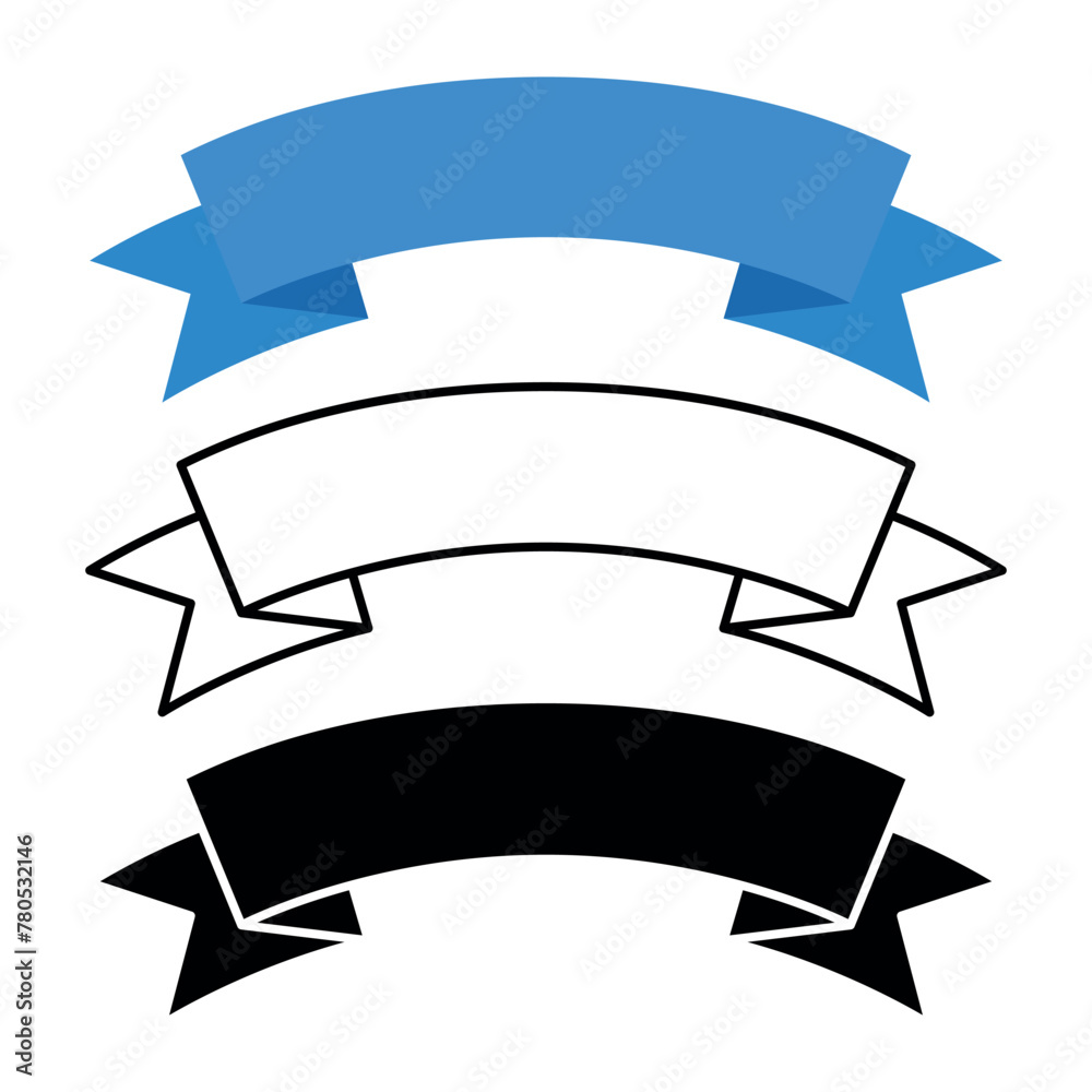 Curved Banner Flat Glyph Outline Curved Banner Flat Glyph Outline