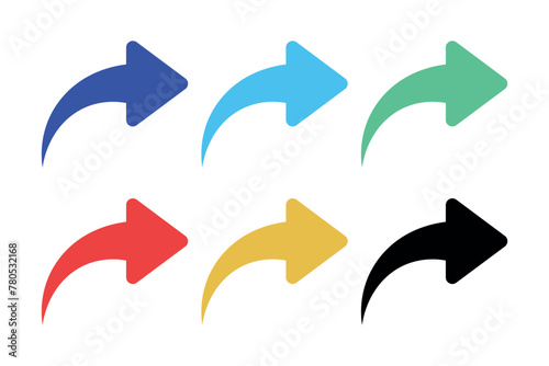 Curved Right Arrow Multi Colour Set