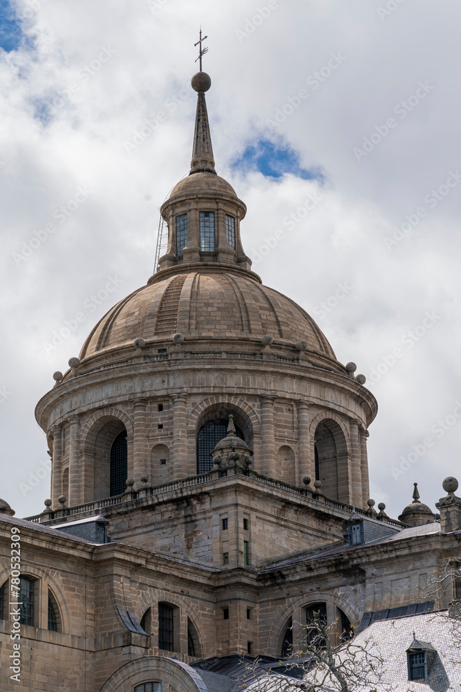 Imposing Dome of the Escorial Monastery, Madrid