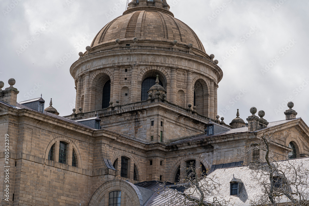 Imposing Dome of the Escorial Monastery, Madrid