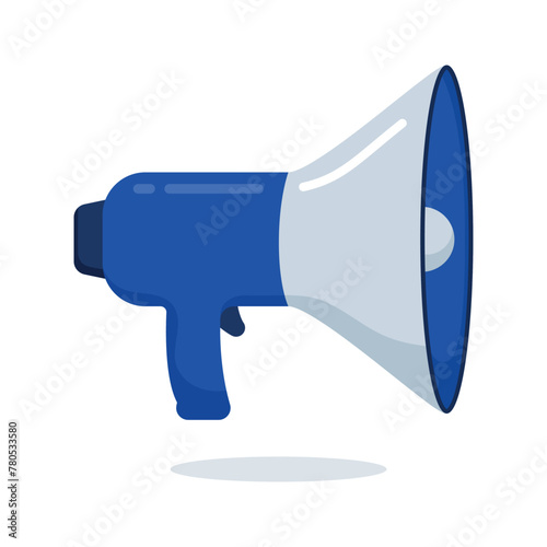 Flat Blue Megaphone