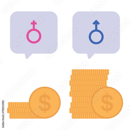 Gender Pay Gap Coin Stacks