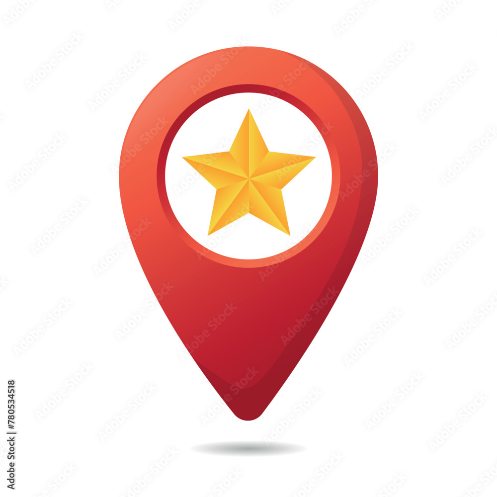 Gradient Location Pin With Star Gradient Location Pin With Star