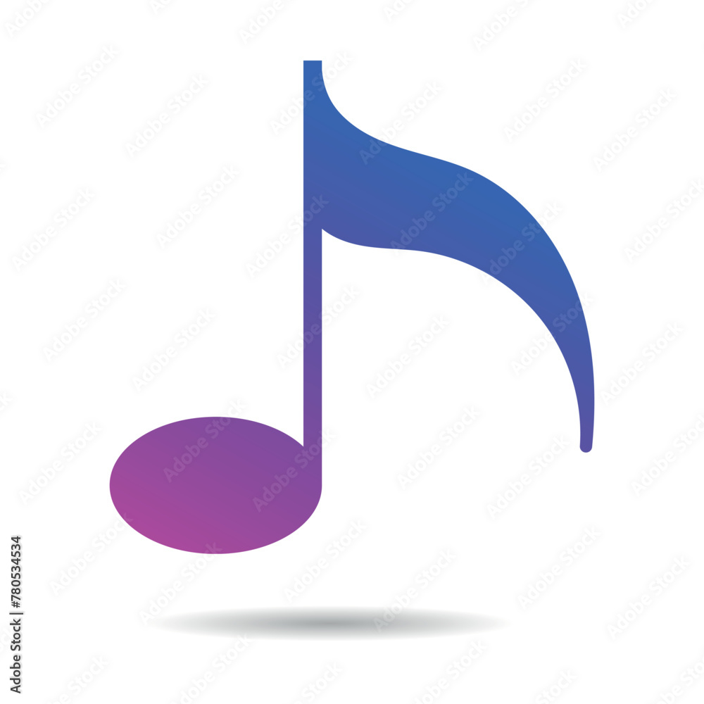 Gradient Music Note With Shadow Gradient Music Note With Shadow