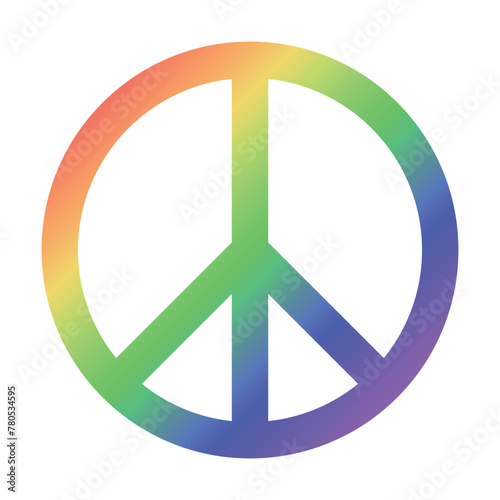 Gradient Rainbow Peace Sign
