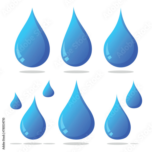 Gradient Water Droplets Set