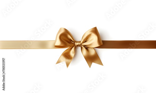 a golden ribbon on a white background