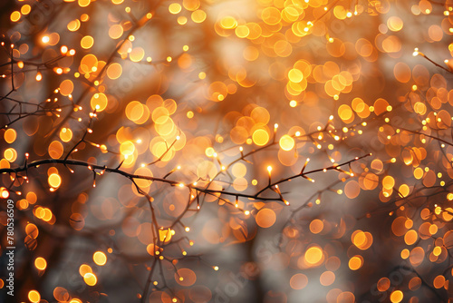 Enchanting Autumn Bokeh: Golden Light Through Forest Leaves