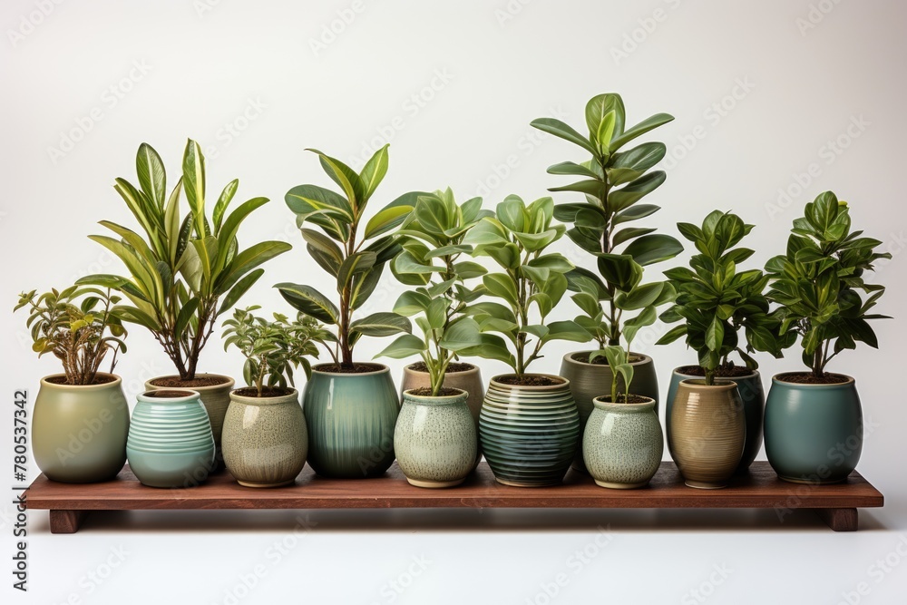 potted of plants isolated on white background