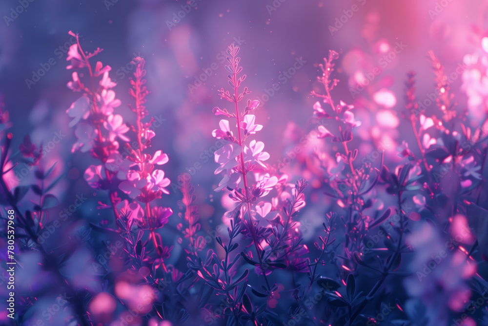 Romantic purple flowers clusters in a field natural floral macro background wallpaper Romantic purple flowers clusters in a field natural floral macro background wallpaper