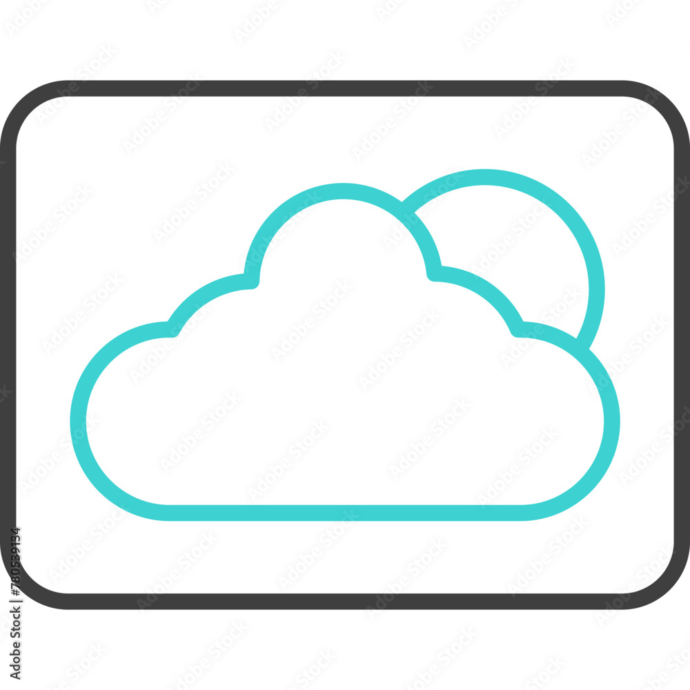 Cloud and Sun Icon Cloud and Sun Icon