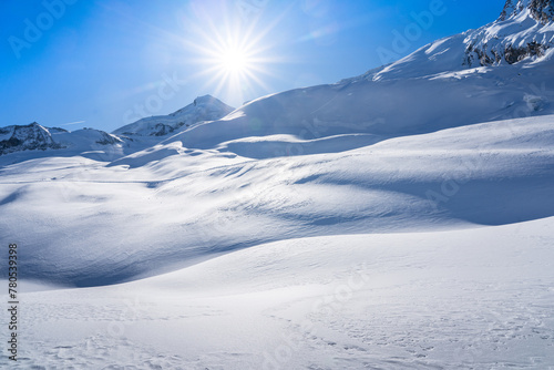 Winter snow covered mountain, Saas-Fee, Switzerland © robertdering