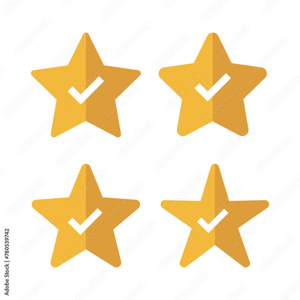 Obraz premium Half Shadow Stars With Check Marks