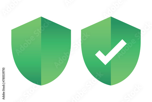 Half Shadow Gradient Shield Blank And Check Mark