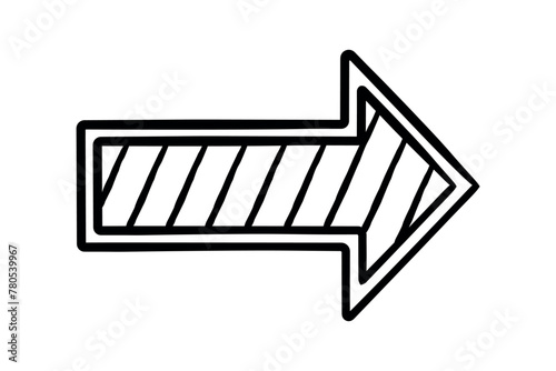 Hand Drawn Right Arrow Black Colour