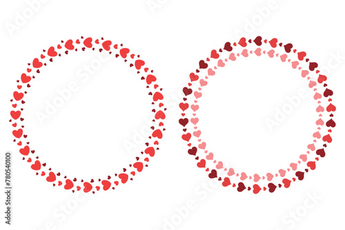 Heart Circle Frames Set of Two Flat Style