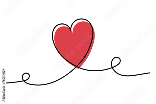 Heart Doodle Lines Offset Colours