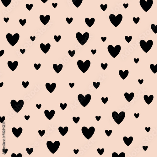 Hearts Black Background Pale Background