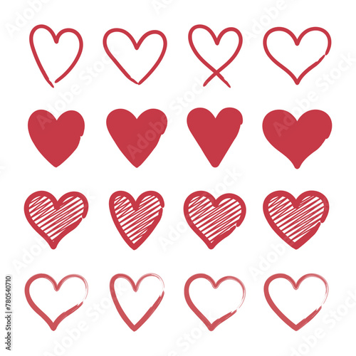 Hearts Hand Drawn Set