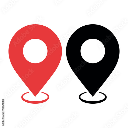 Location Pin Red And Black