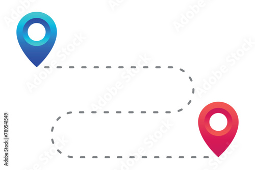 Location Route Dashed Lines