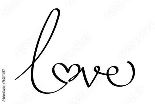 Love With Heart Calligraphy