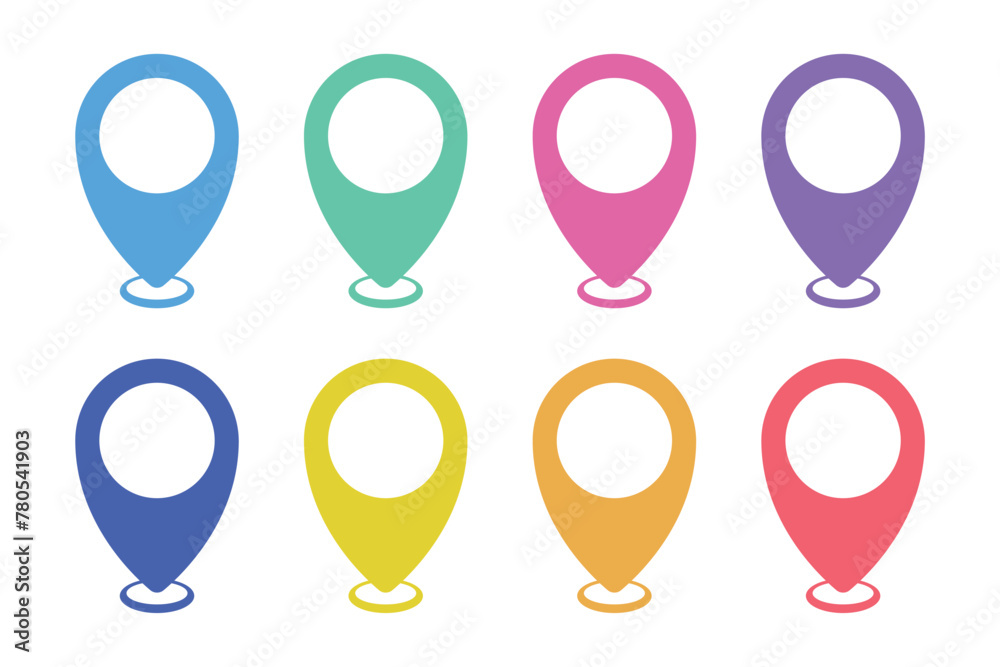 Multi Colour Location Pins Set Multi Colour Location Pins Set